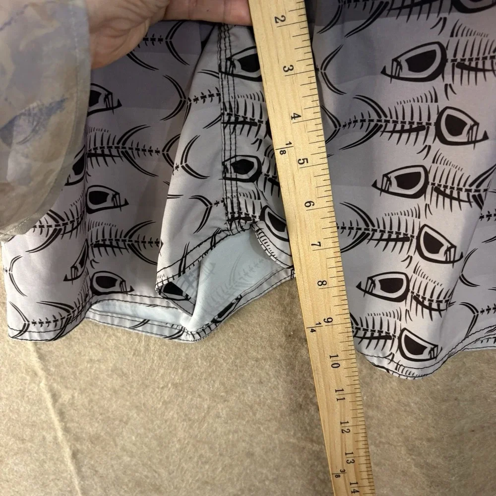 Tormenter‎ Board Shorts Mens Sz 32 Ombre Purple Fish Scales Pockets Stretch